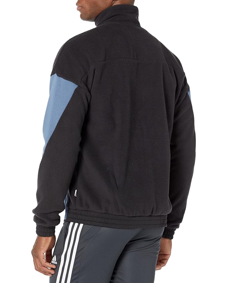 

Куртка Adidas Color-Block Sherpafleece Track Jacket, цвет Black/Wonder Steel