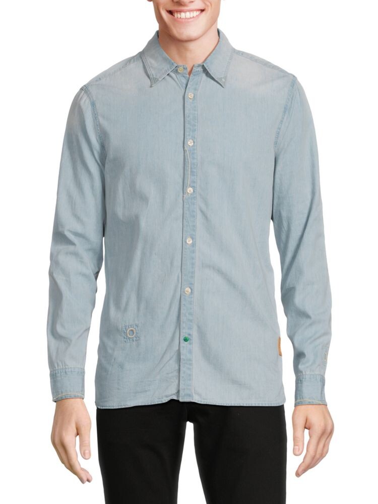 

Стираная джинсовая рубашка Scotch & Soda, синий