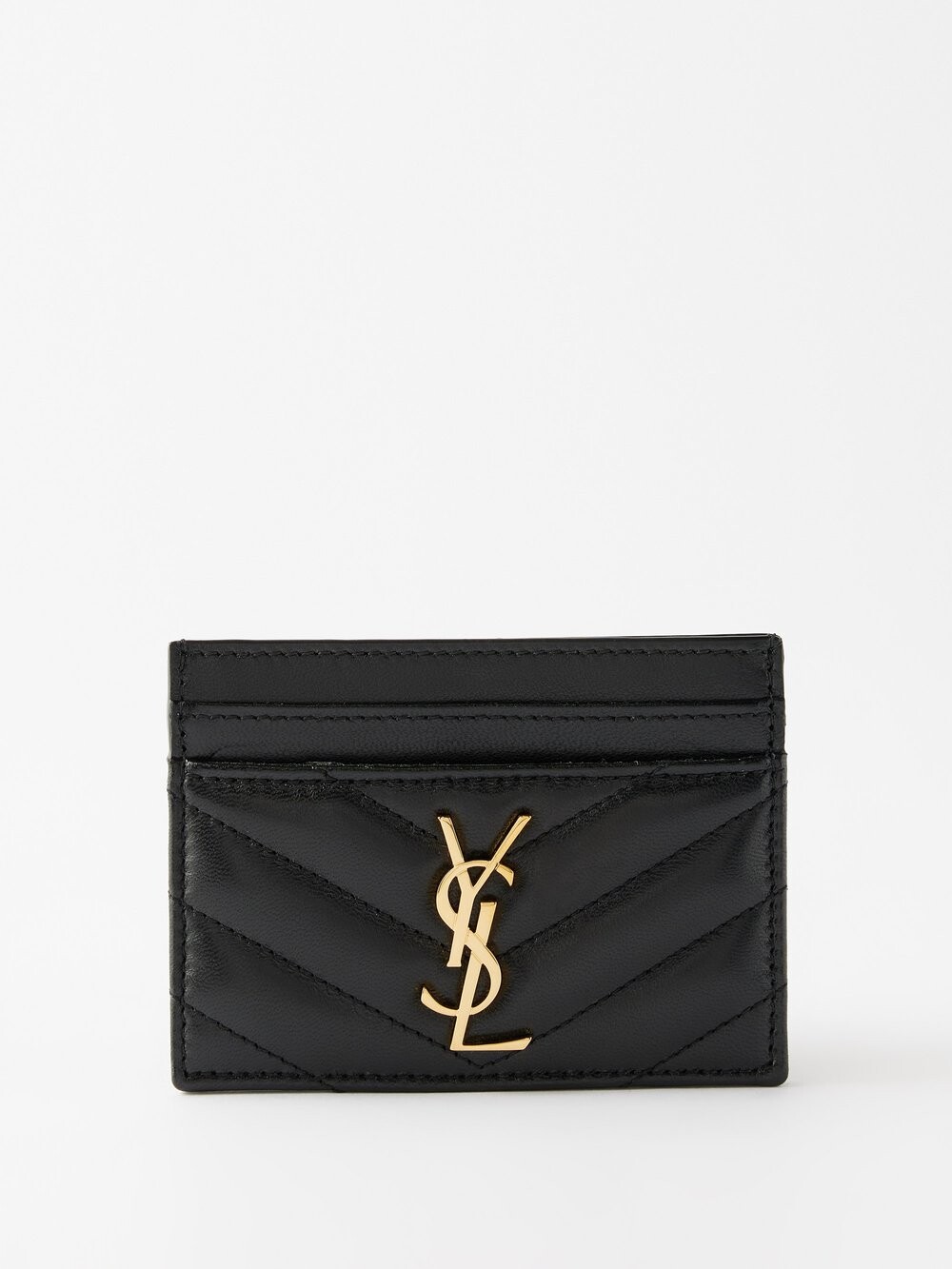 

Визитница cassandre из кожи матлассе Saint Laurent, черный