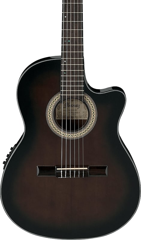 цена Акустическая гитара Ibanez GA35TCE Thinline Acoustic-Electric Classical Guitar, Dark Violin Burst