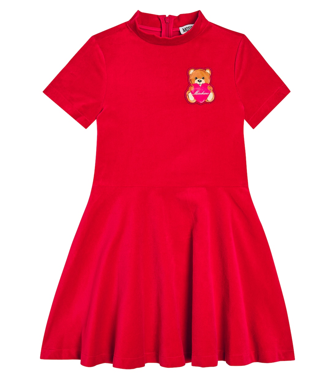 

Бархатное платье teddy bear Moschino Kids, красный