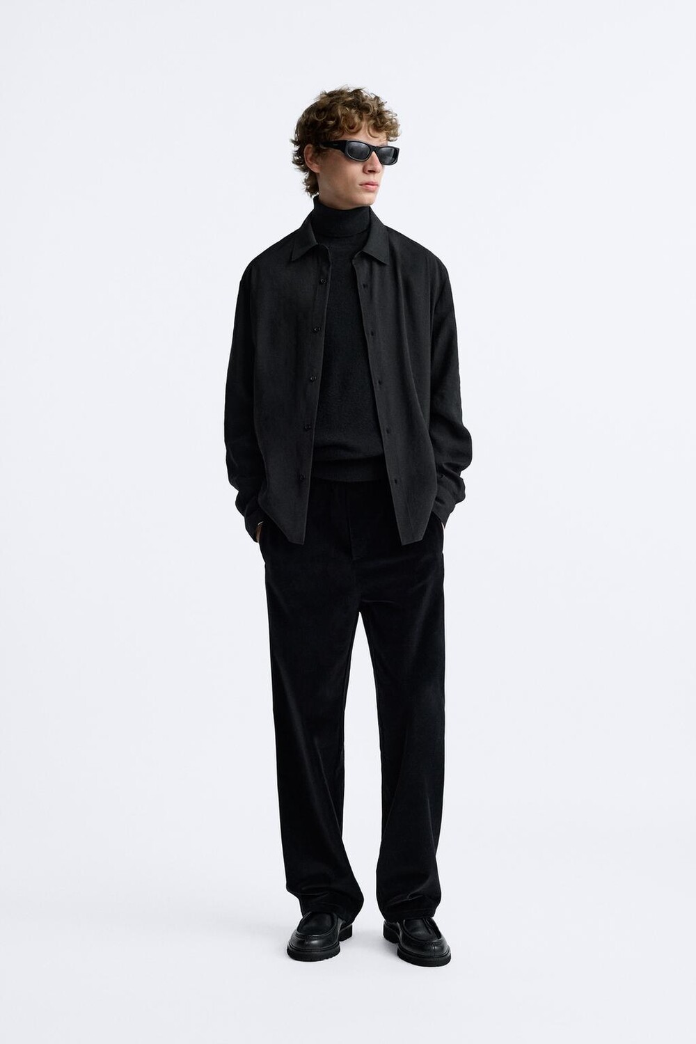 

Струящаяся рубашка ZARA, черный
