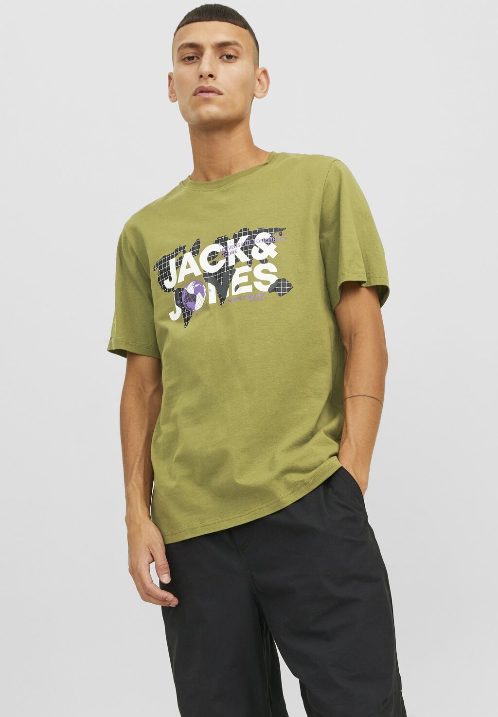 

Футболка с принтом JCODUST CREW NECK NOOS Jack & Jones, оливковая ветвь, Зеленый