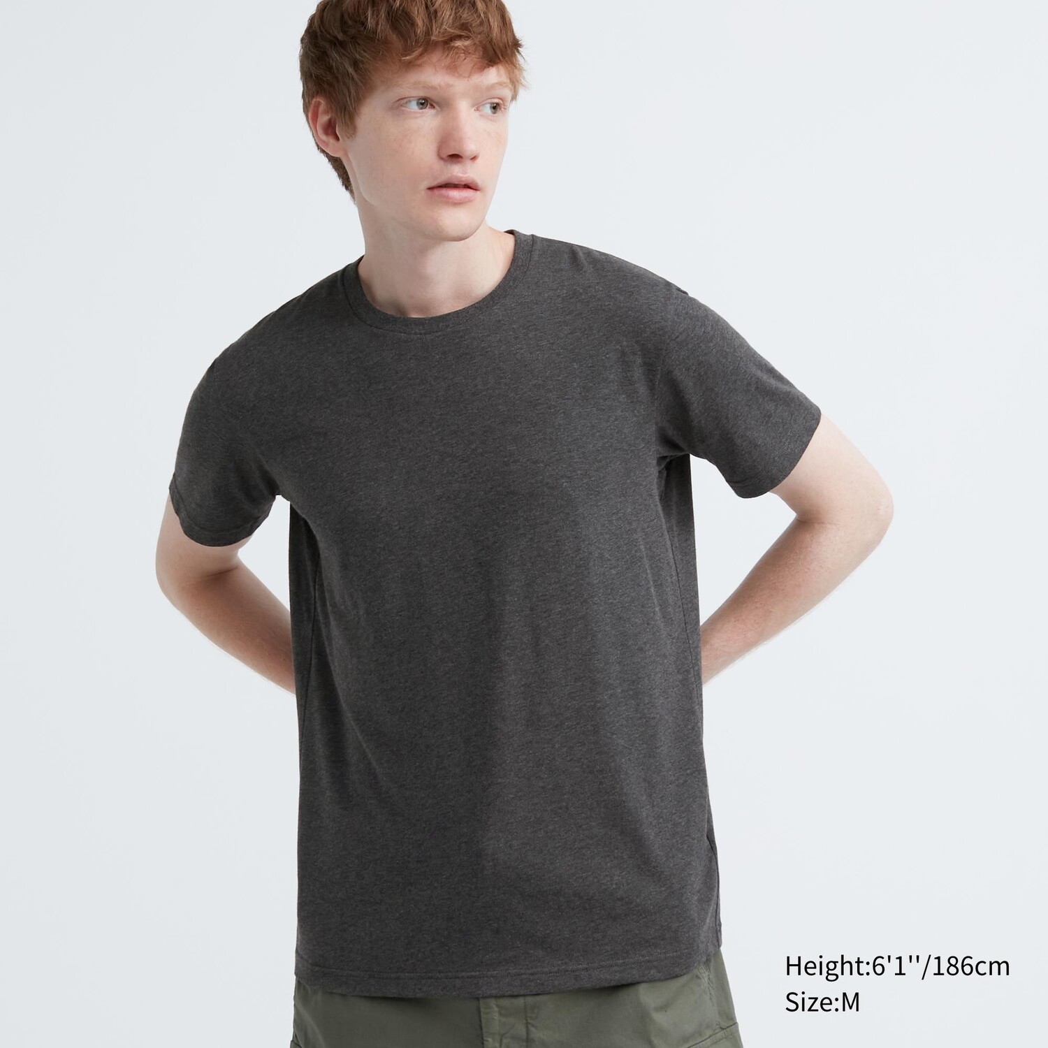 

Футболка Uniqlo Dry Color с круглым вырезом, темно - серый