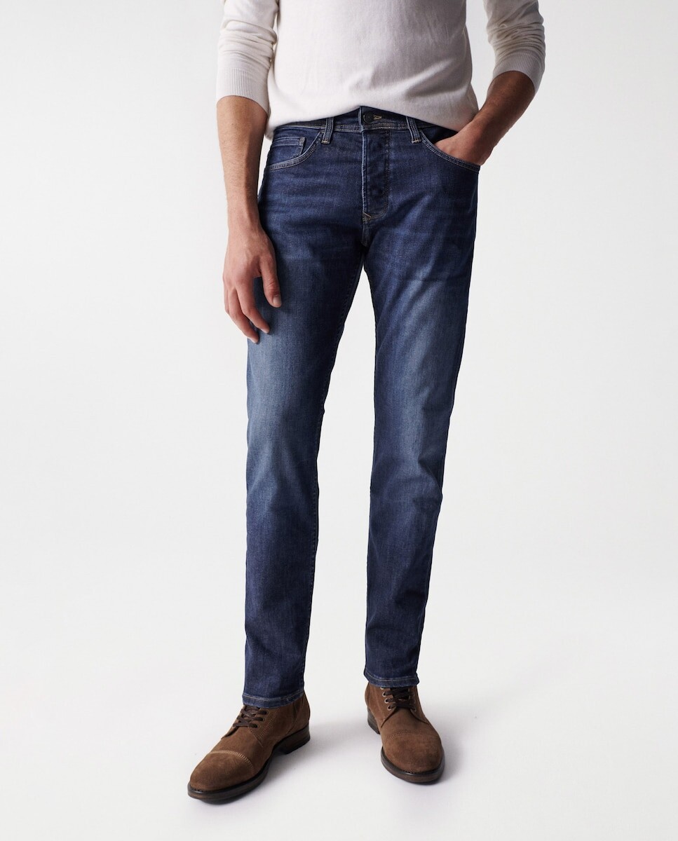 

Узкие мужские джинсы синего цвета Salsa Jeans, синий