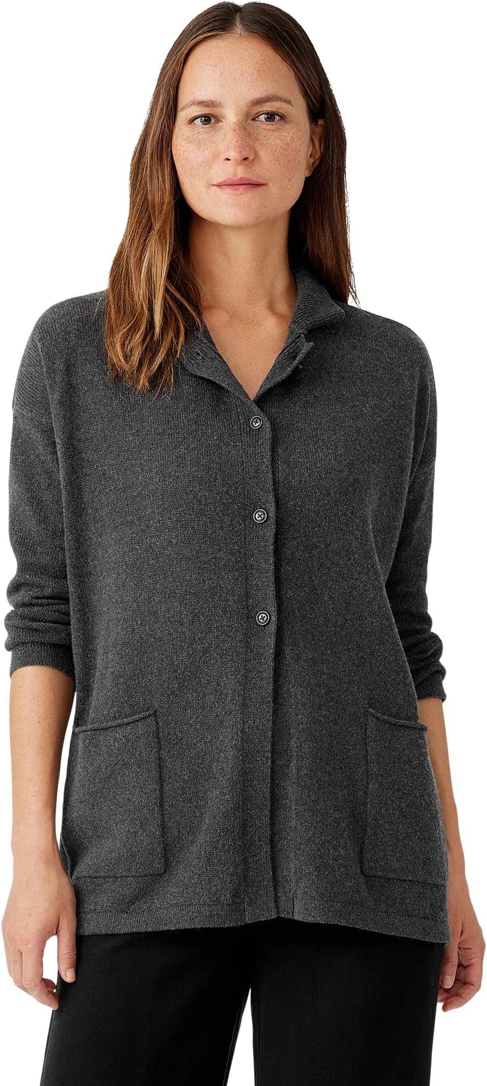 

Свитер High Collar Cardigan Eileen Fisher, цвет Charcoal