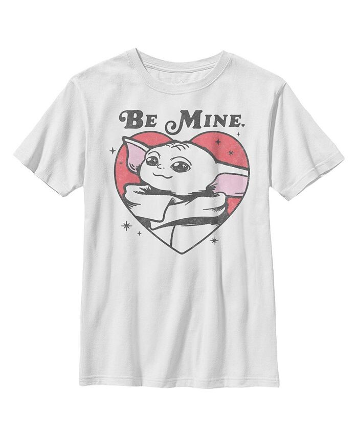 

Детская футболка Grogu Be Mine Звездные войны: Мандалорец ко Дню святого Валентина для мальчиков Disney Lucasfilm, белый
