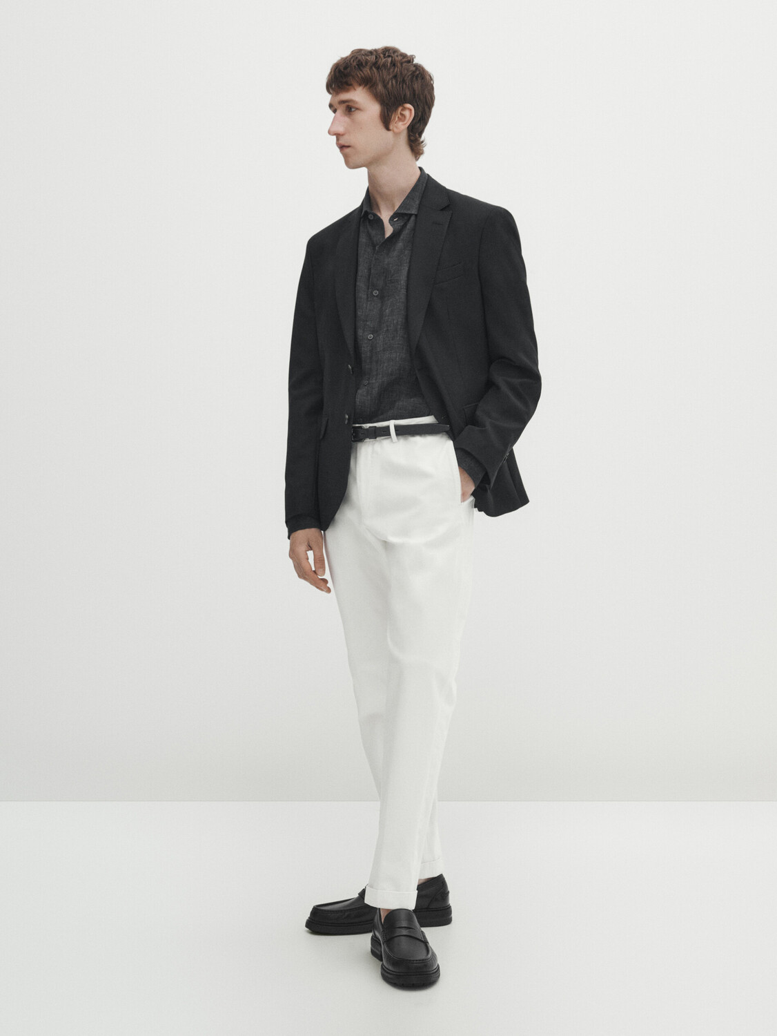 

Умные брюки из смешанного хлопка стрейч. Massimo Dutti, белый