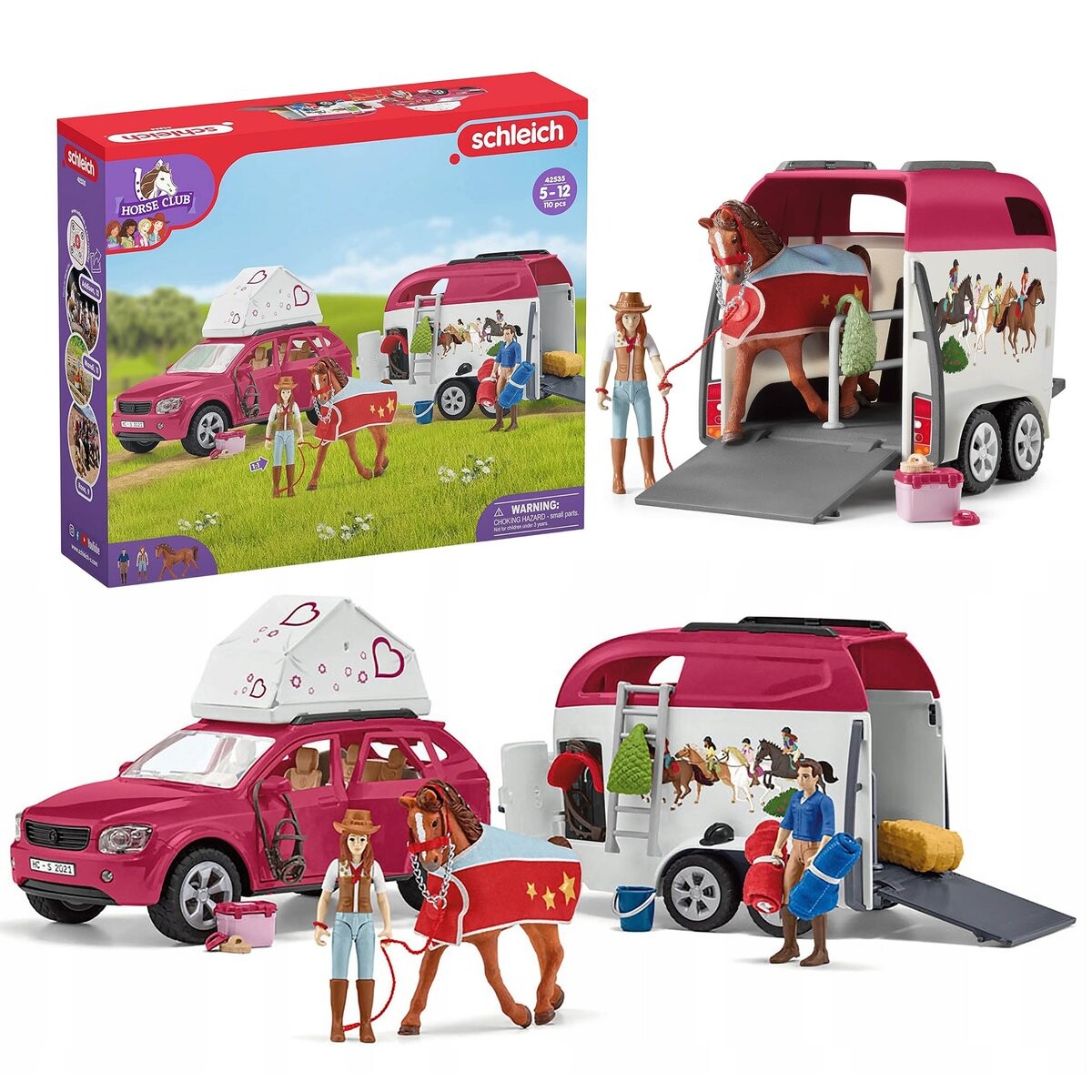 

SLH42535 Schleich Horse Club - Автомобиль с прицепом для перевозки лошадей, набор фигурок для детей 5+