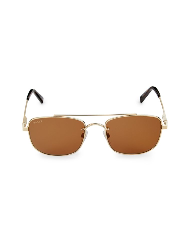 Прямоугольные солнцезащитные очки 54MM Longines, золото diameter 54mm
