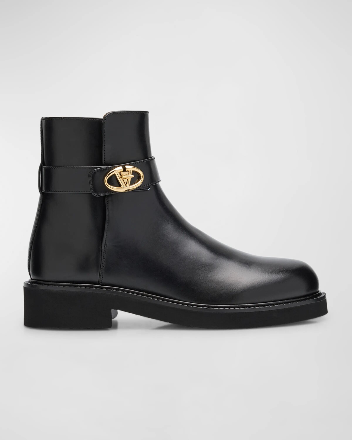 

Кожаные ботильоны с пряжкой VLogo Valentino Garavani, цвет Nero