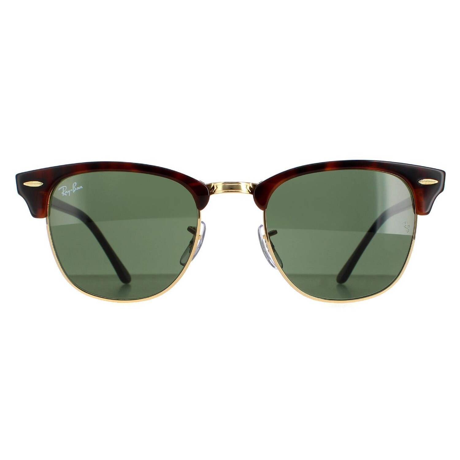 

Круглые солнцезащитные очки Havana Green Clubmaster 3016 Ray-Ban, коричневый
