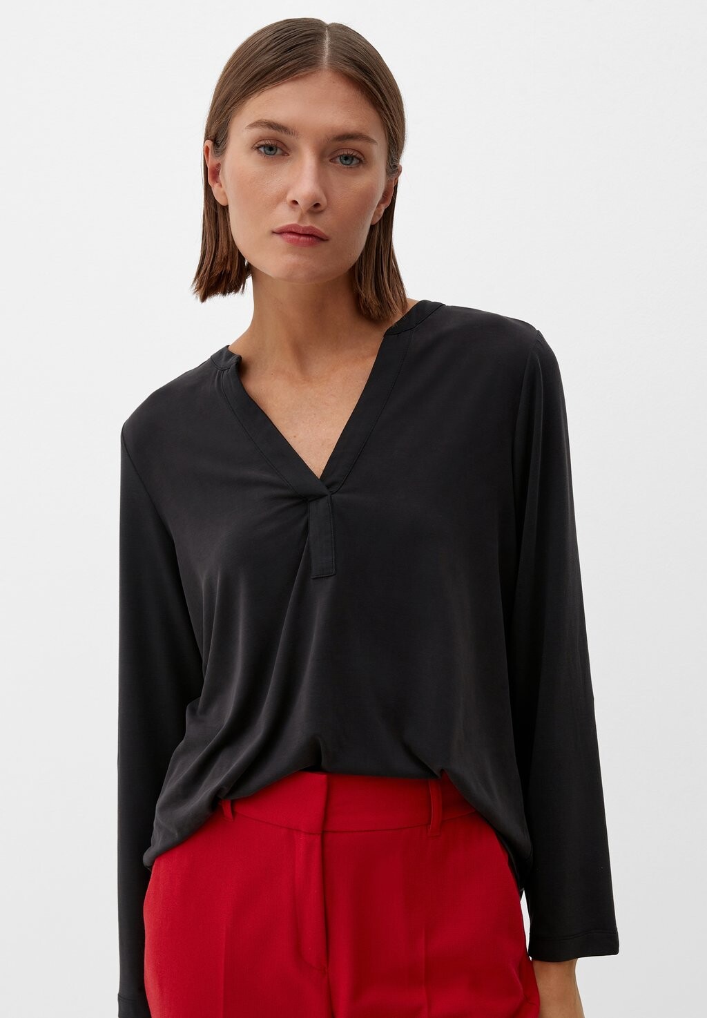 

Рубашка с длинным рукавом s.Oliver BLACK LABEL, цвет schwarz