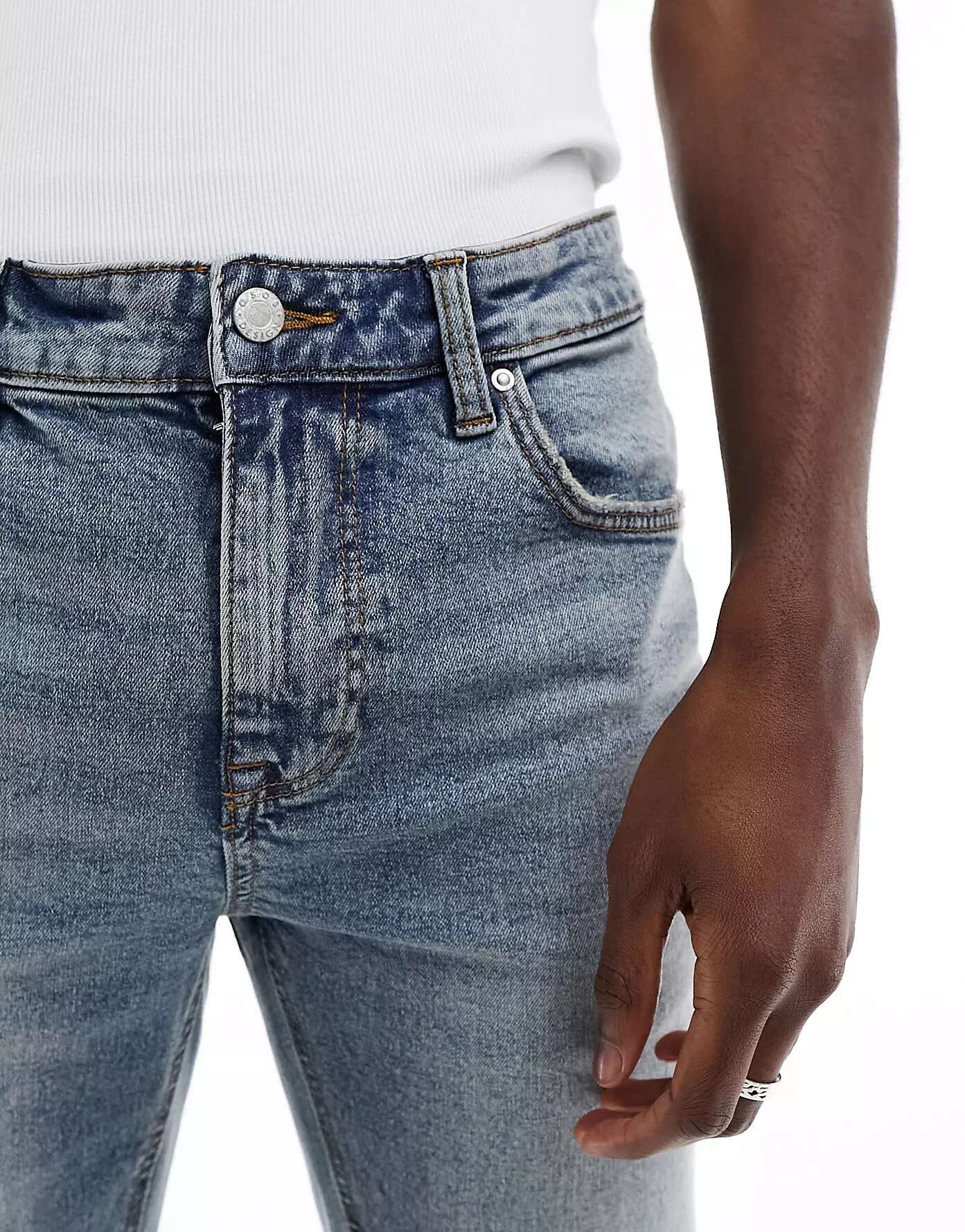Светло-голубые джинсы скинни ASOS джемпер asos базовый 40 размер