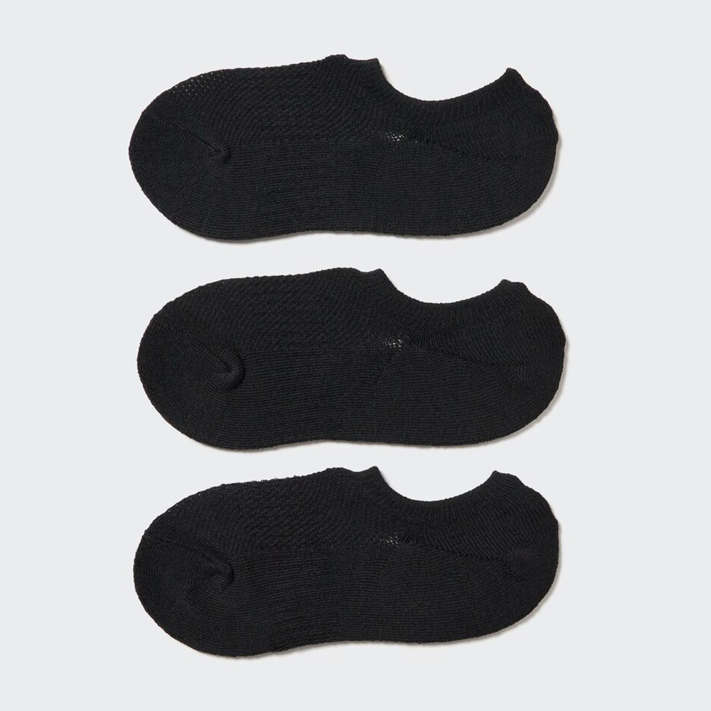 

Женские носки Uniqlo Crew короткие 3 пары, черный