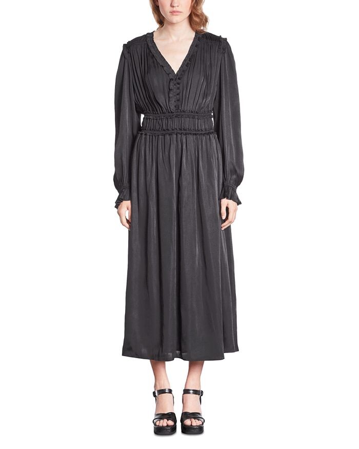 

Однотонное платье миди The Kooples, черный