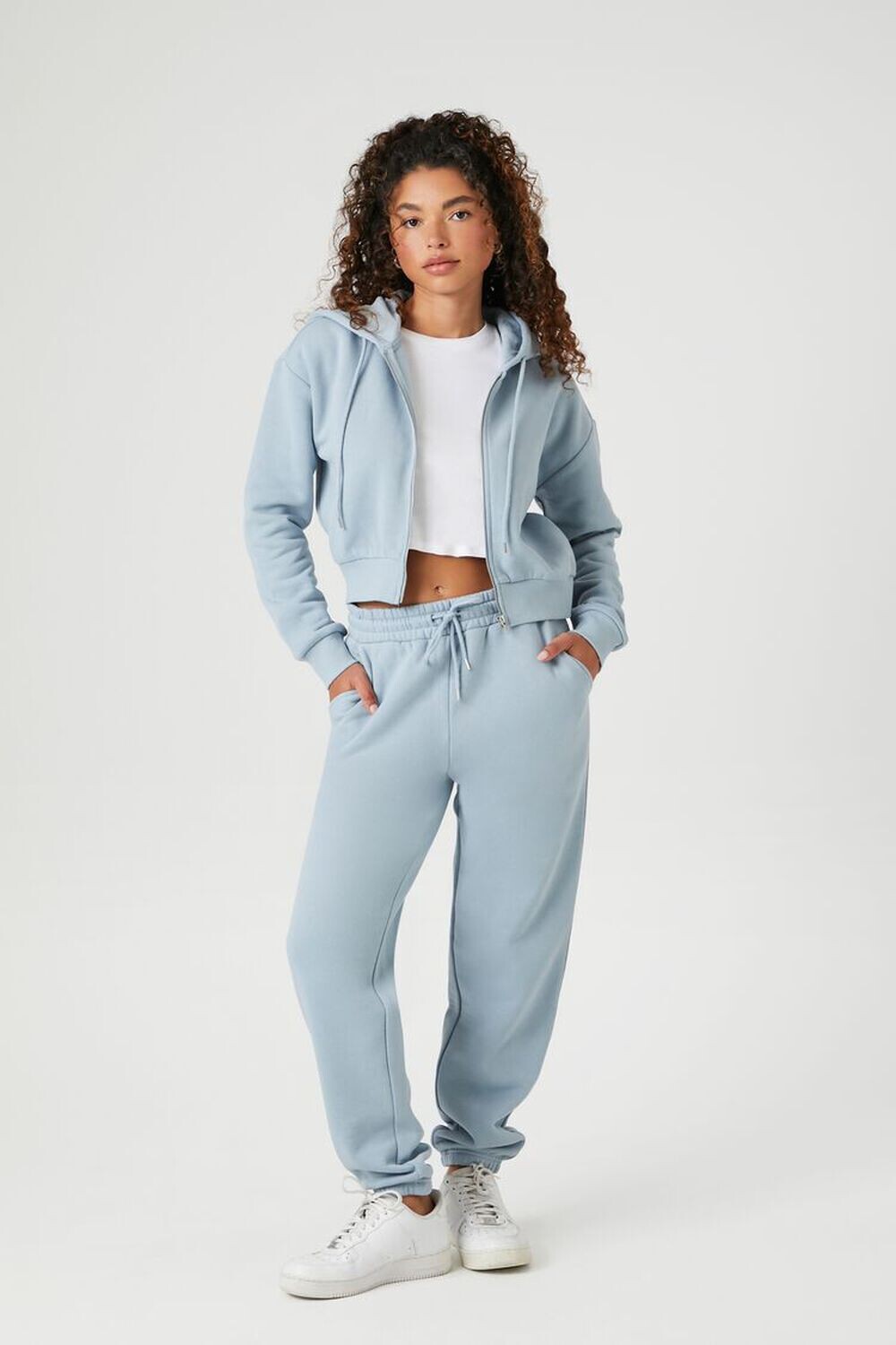 

Флисовые джоггеры на шнурке Forever 21, синий