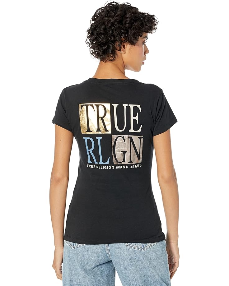 Футболка True Religion Block V-Neck Tee, реальный черный