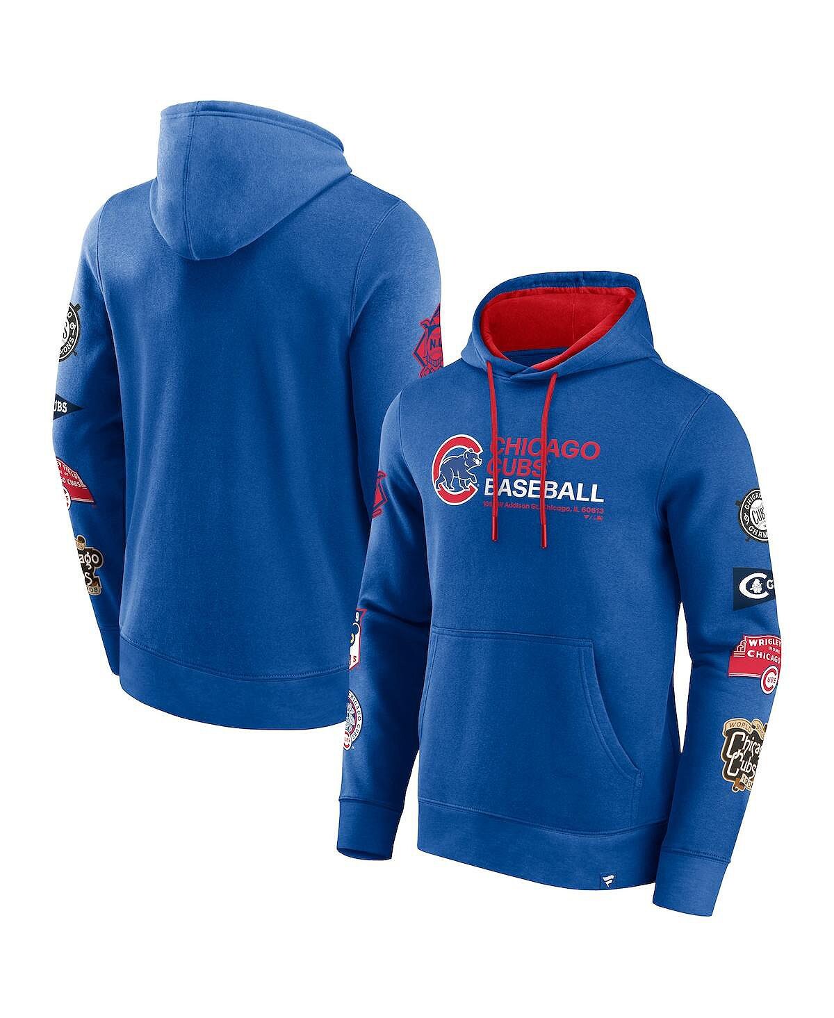 

Мужской пуловер с капюшоном с логотипом Royal Chicago Cubs Extra Innings Fanatics