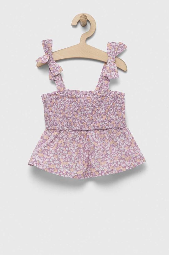 цена Детская хлопковая блузка GAP, фиолетовый
