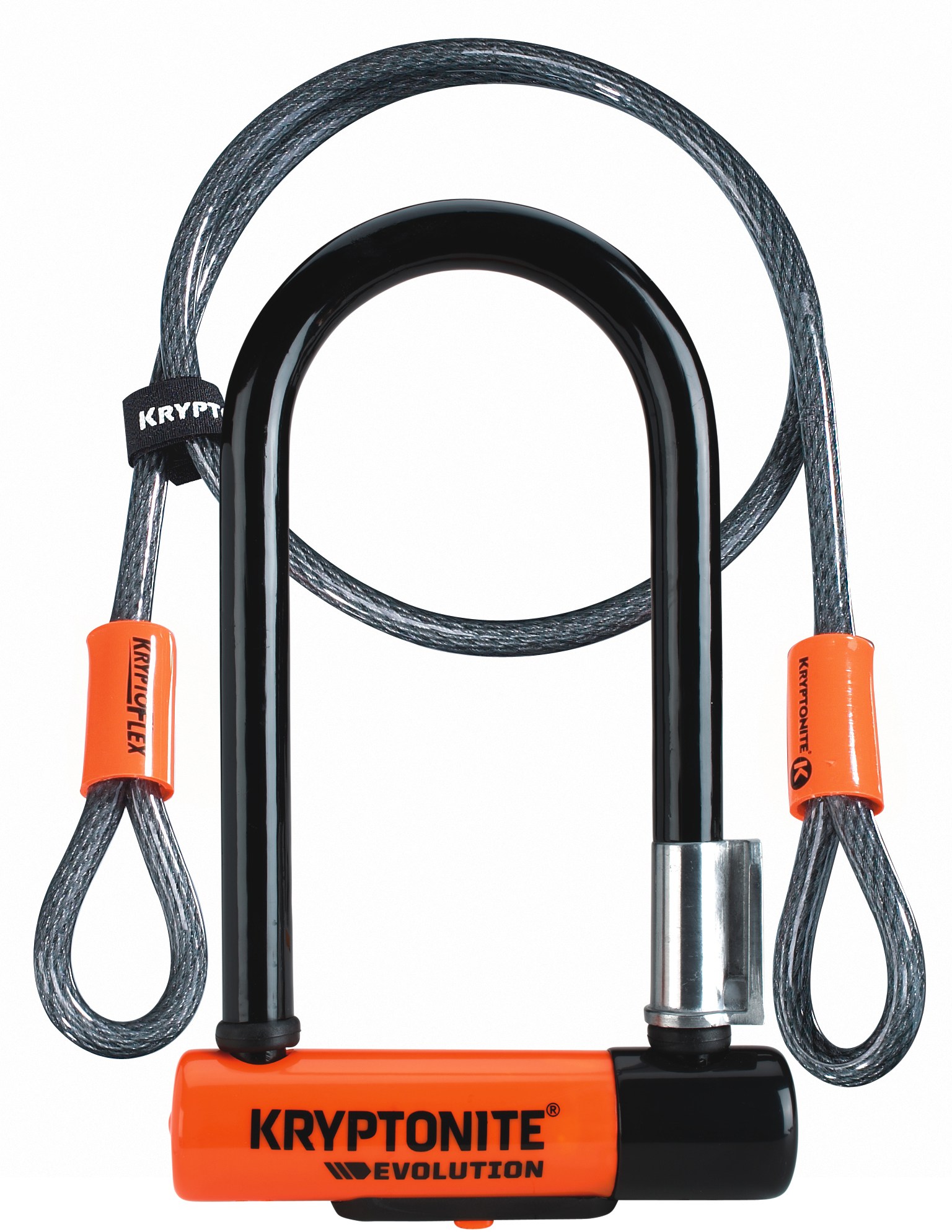 Evolution Mini U-Lock с гибким кабелем Kryptonite, оранжевый