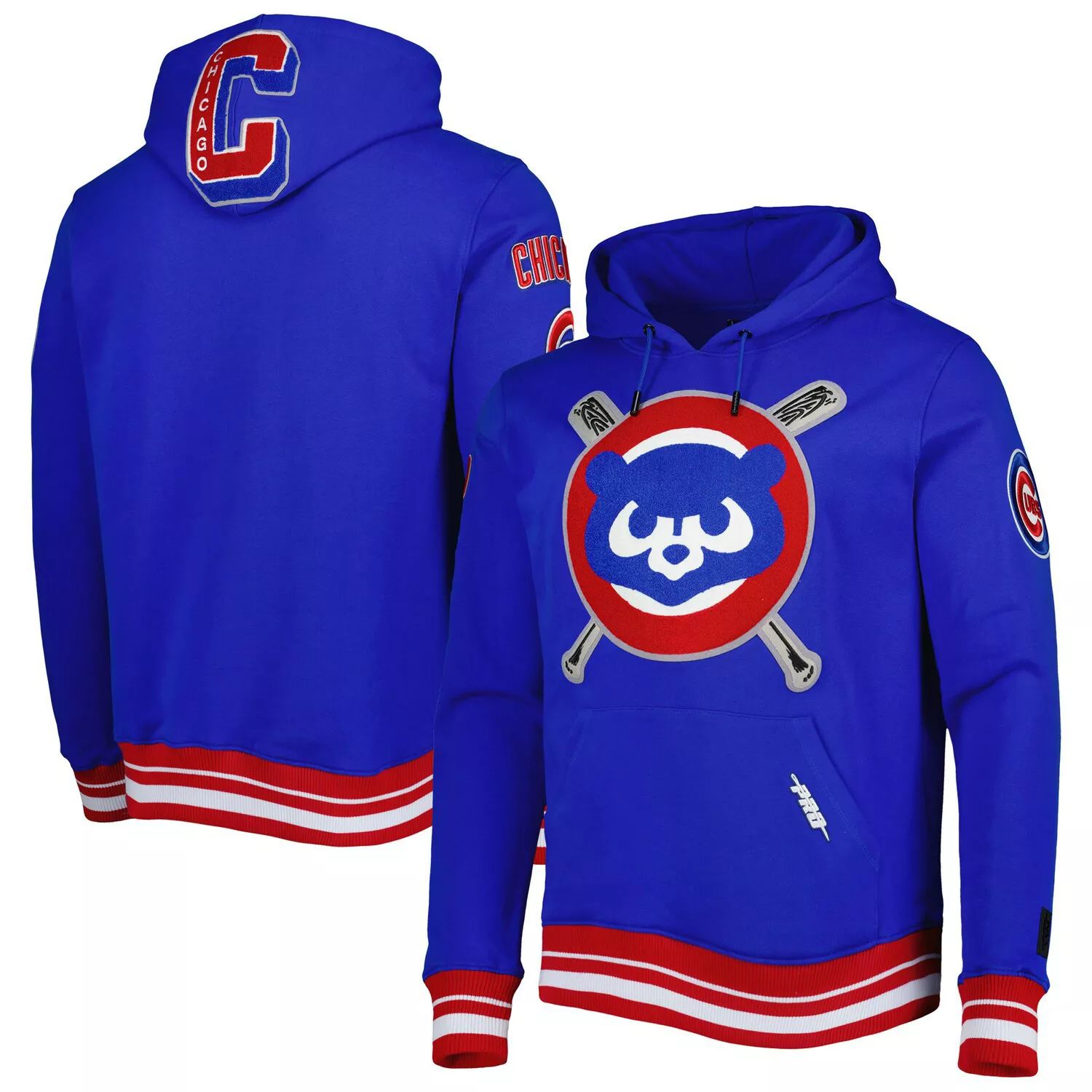 

Мужской пуловер с капюшоном и логотипом Pro Standard Royal Chicago Cubs Mash Up