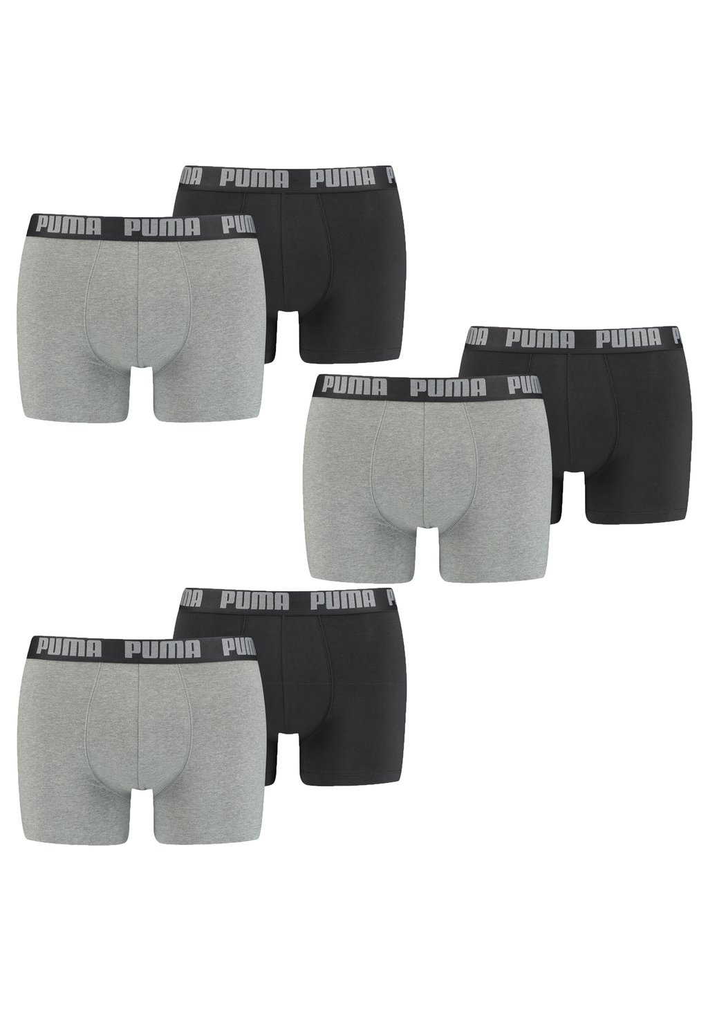 Трусики 6 PACK Puma, цвет dark grey melange black