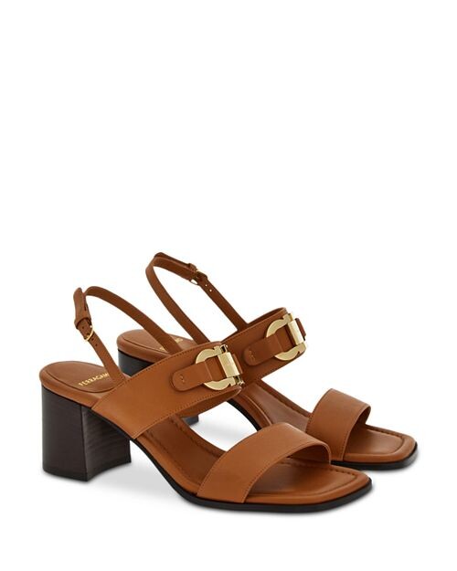 

Женские босоножки Lou Gancini на блочном каблуке Ferragamo, цвет Tan/Beige