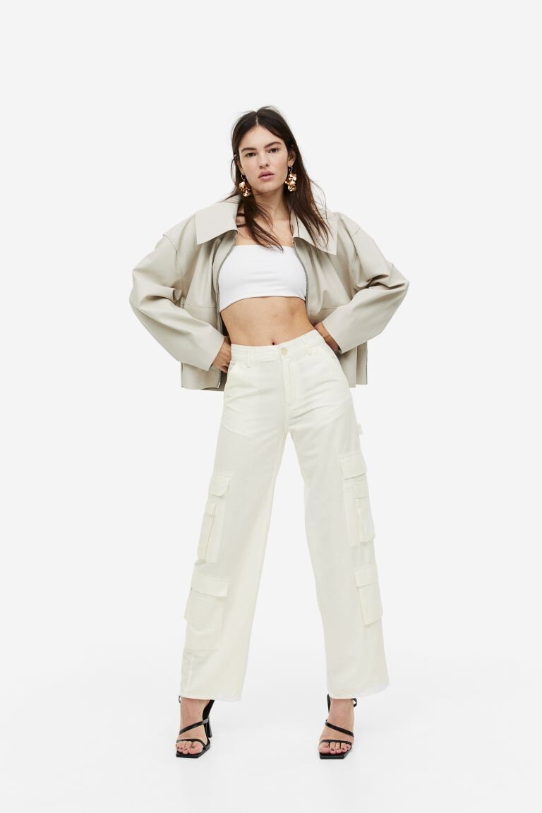 

Брюки-карго из льняной смеси H&M