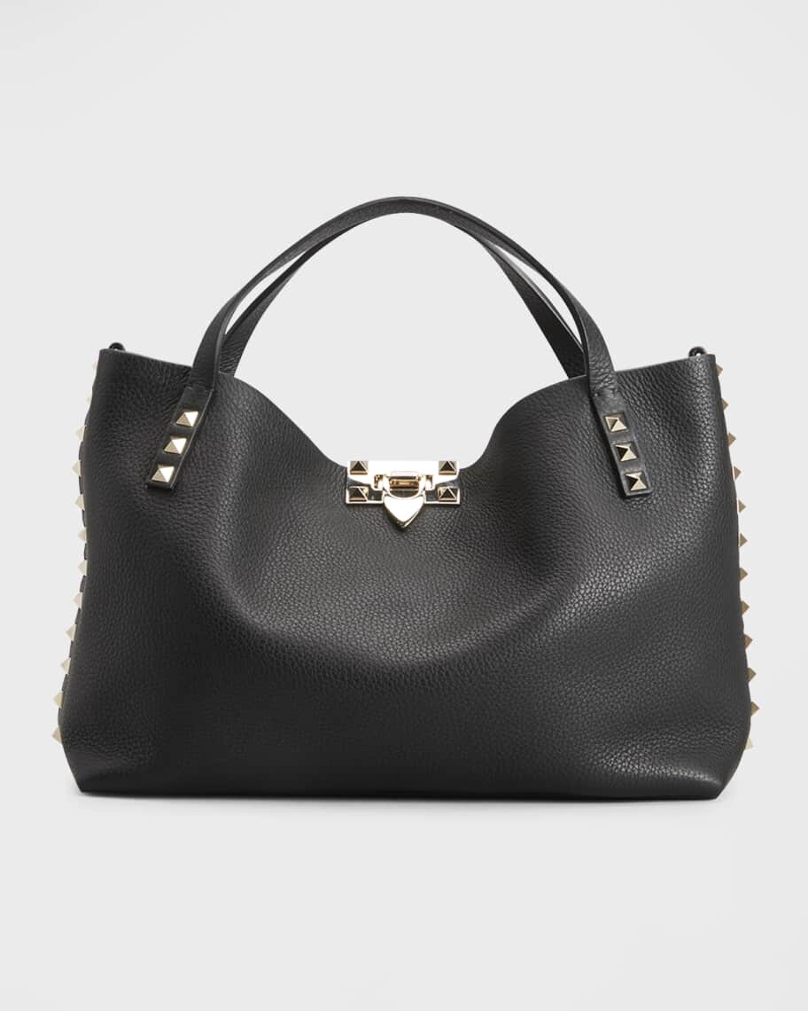 

Маленькая большая сумка Rockstud из телячьей кожи Valentino Garavani