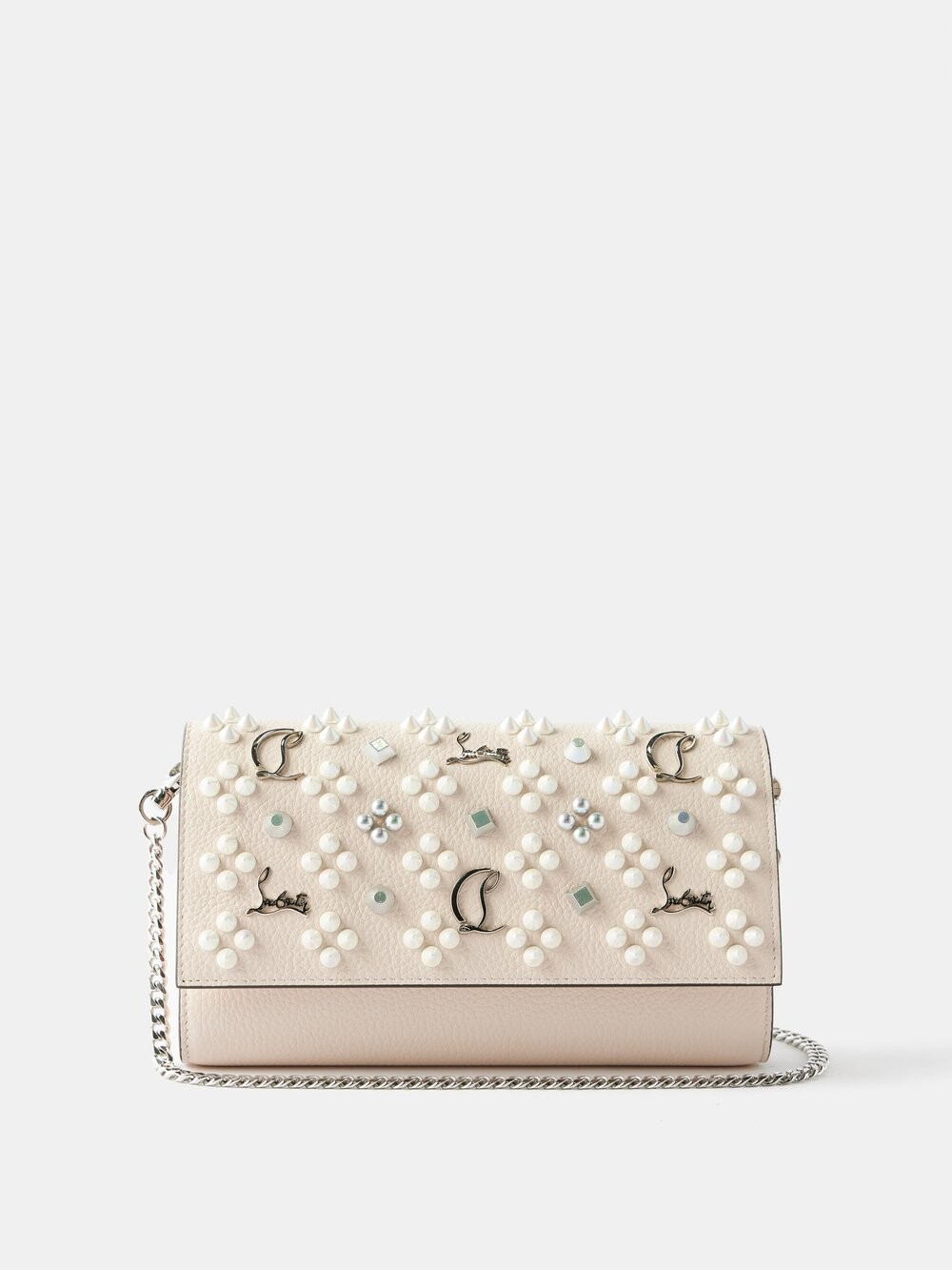 

Кожаный клатч paloma с заклепками Christian Louboutin, белый