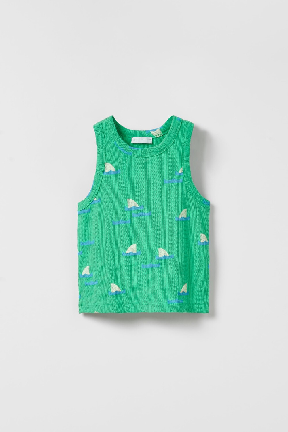 

Текстурированный топ shark fin Zara, зеленый