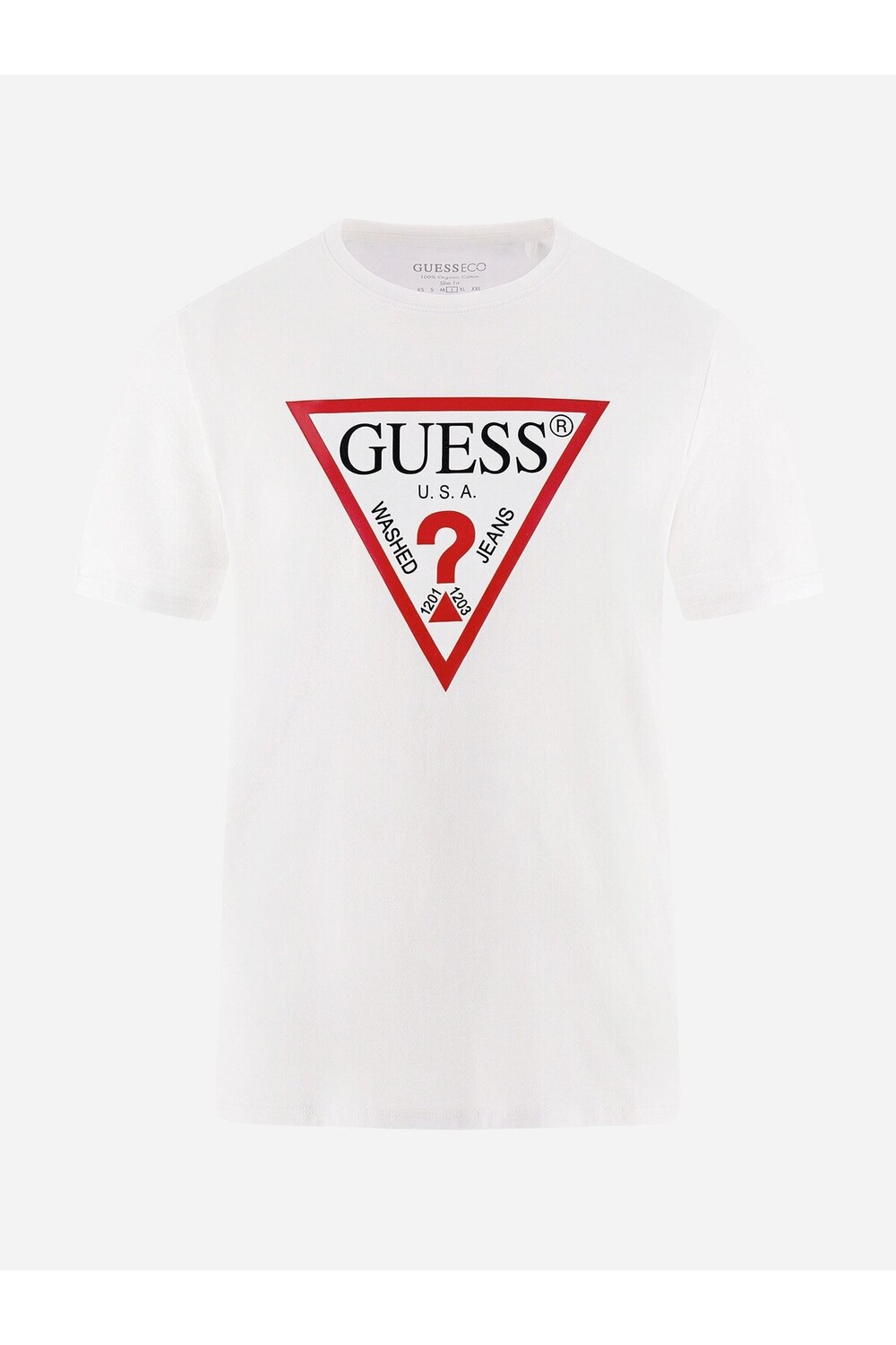 

Мужская приталенная футболка Original Logo Guess, белый