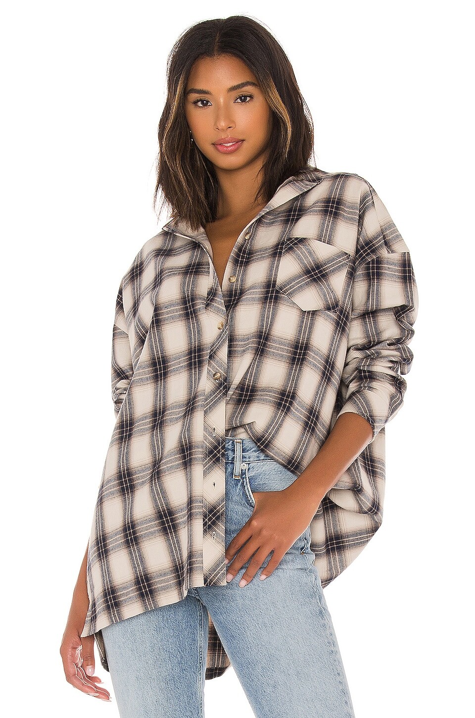 

Топ Lovers and Friends Gela Oversized, цвет Nude Plaid