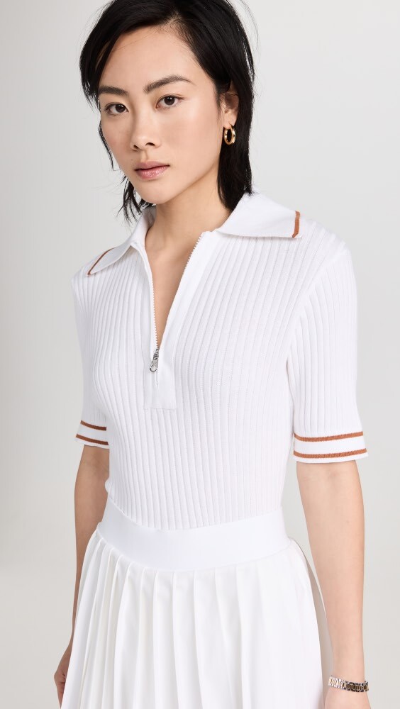 

Поло Varley Napier Fitted Knit, белый