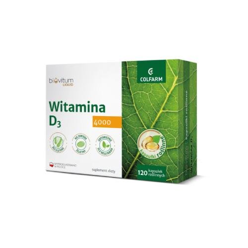 Colfarm, Биовитум жидкий витамин D3 4000, 120 капс.
