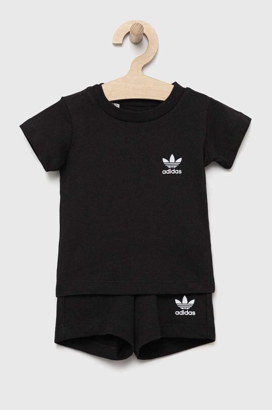 

Хлопковый костюм для новорожденных adidas Originals, черный