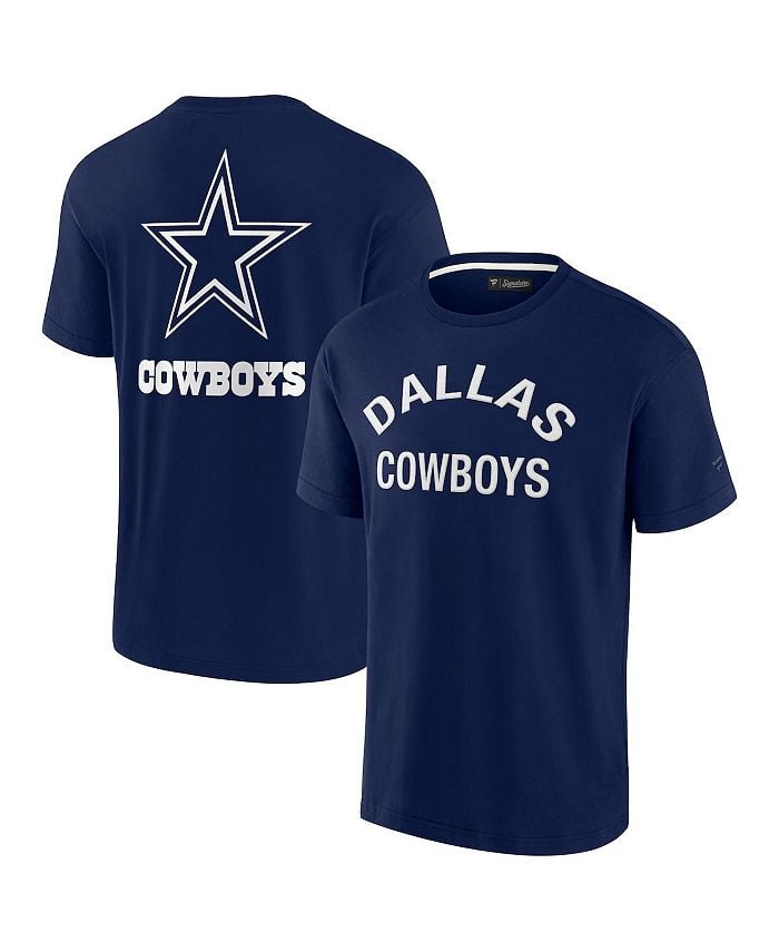 

Мужская и женская темно-синяя футболка Dallas Cowboys Super Soft с коротким рукавом Fanatics Signature, синий