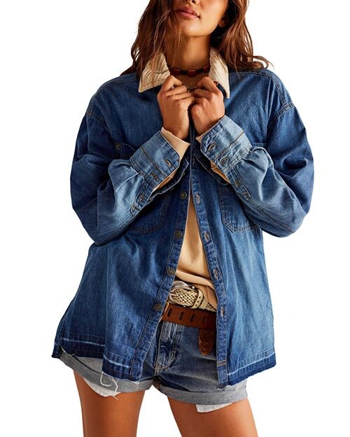 

Джинсовый топ Highland Hiker Free People, цвет Blue
