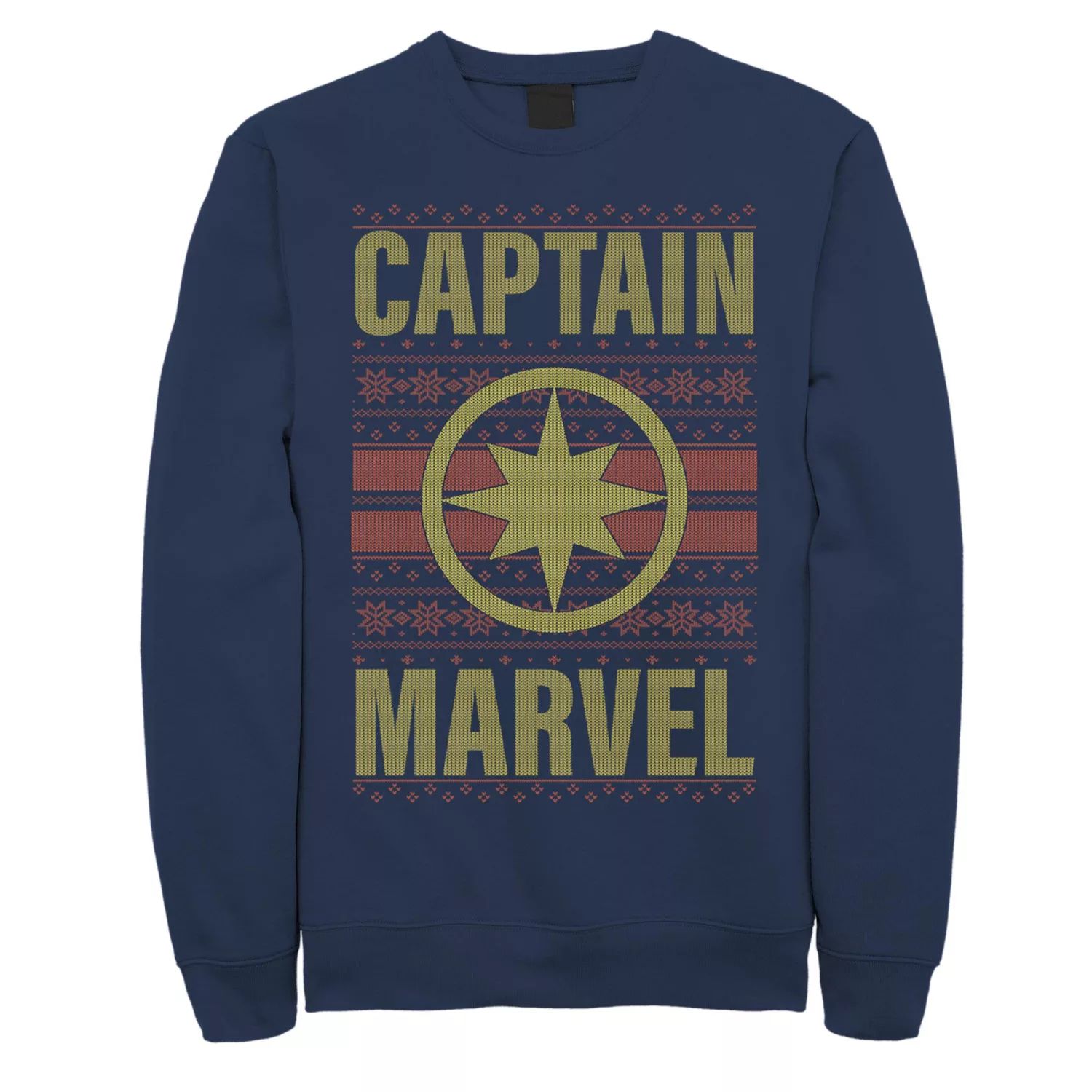 Мужская рождественская флисовая куртка с символом Капитана Марвела Licensed Character