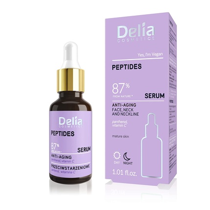 Пептидная антивозрастная сыворотка для зрелой кожи 30мл, Delia Cosmetics