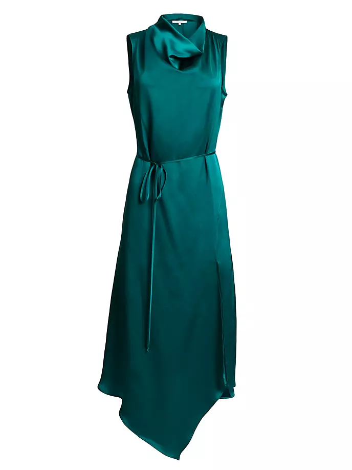 Платье миди из шелкового платка Santorelli, цвет pine