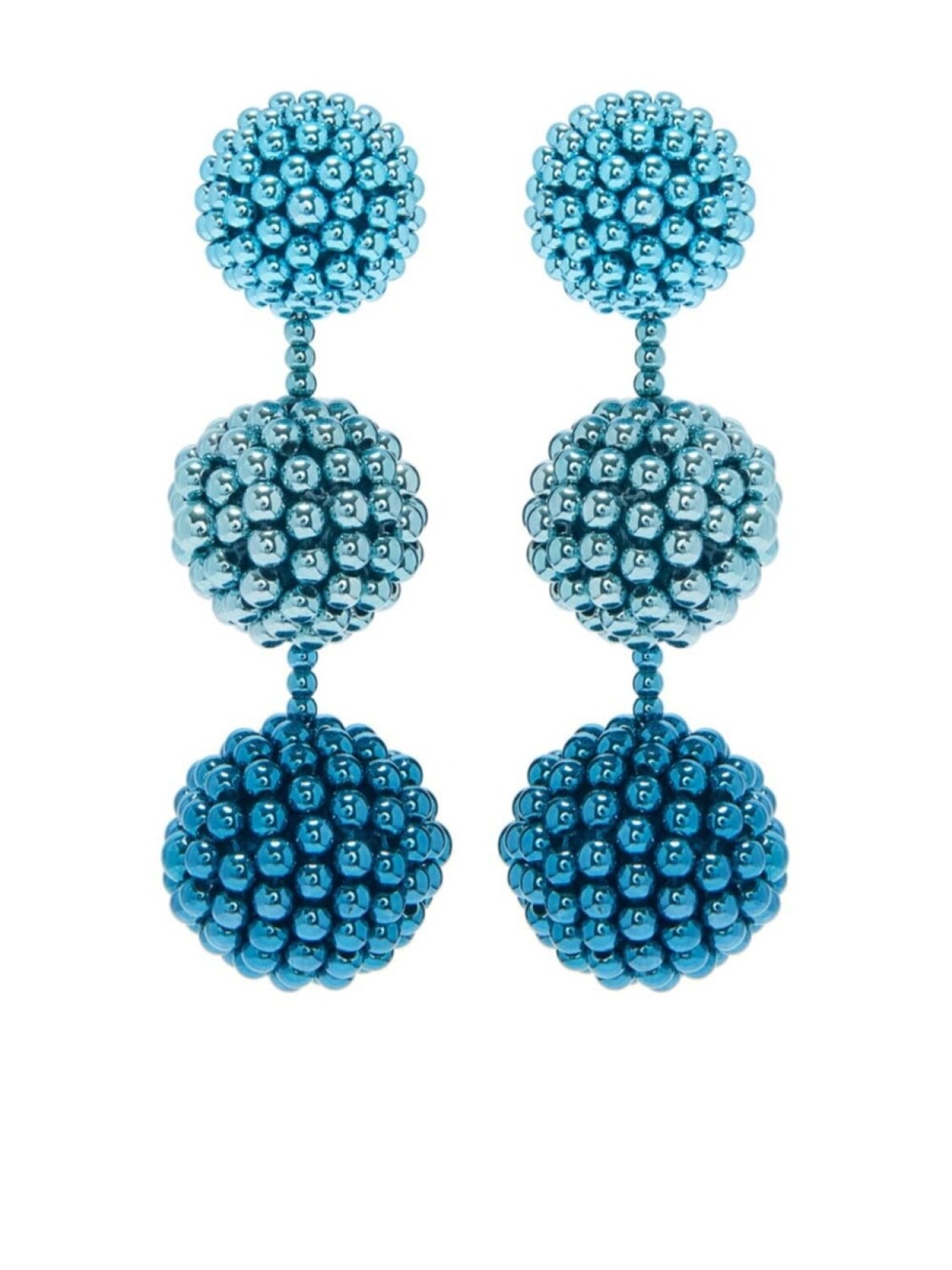 

Серьги-клипсы Beaded Sphere Oscar de la Renta, синий
