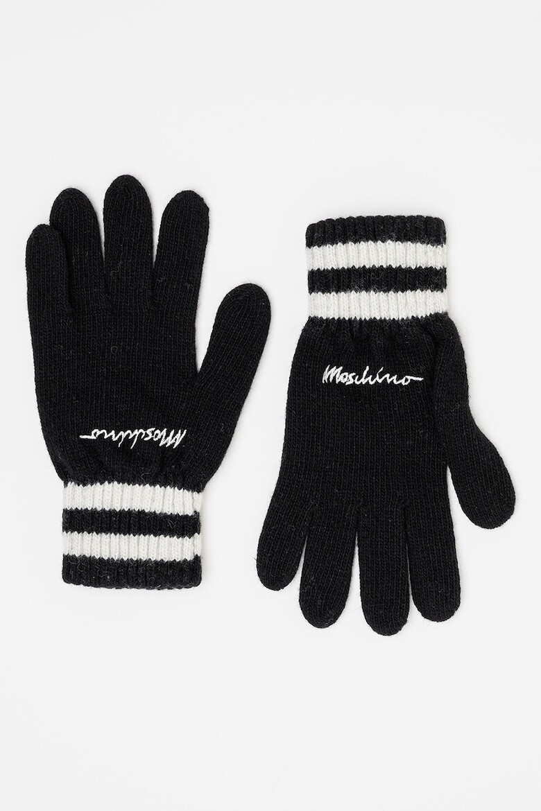 

Шерстяные перчатки с логотипом Moschino, черный