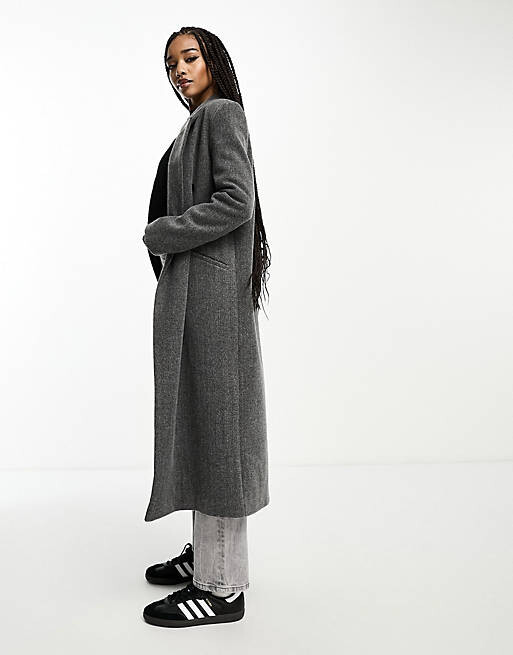 

Серое школьное пальто из твила ASOS DESIGN Tall, Серый
