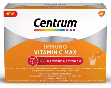 Centrum Immuno Vitamin C Max иммуномодулятор, 14 шт. витамин с со вкусом апельсинового сока animal parade vitamin c chewable 90 мл