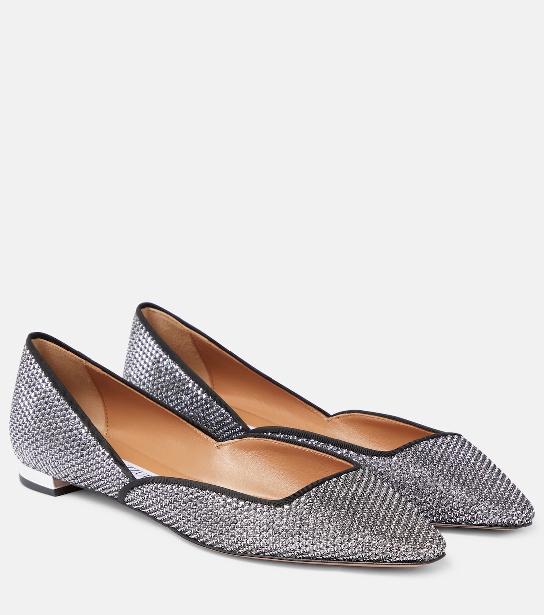 

Кожаные балетки maia с декором Aquazzura, черный