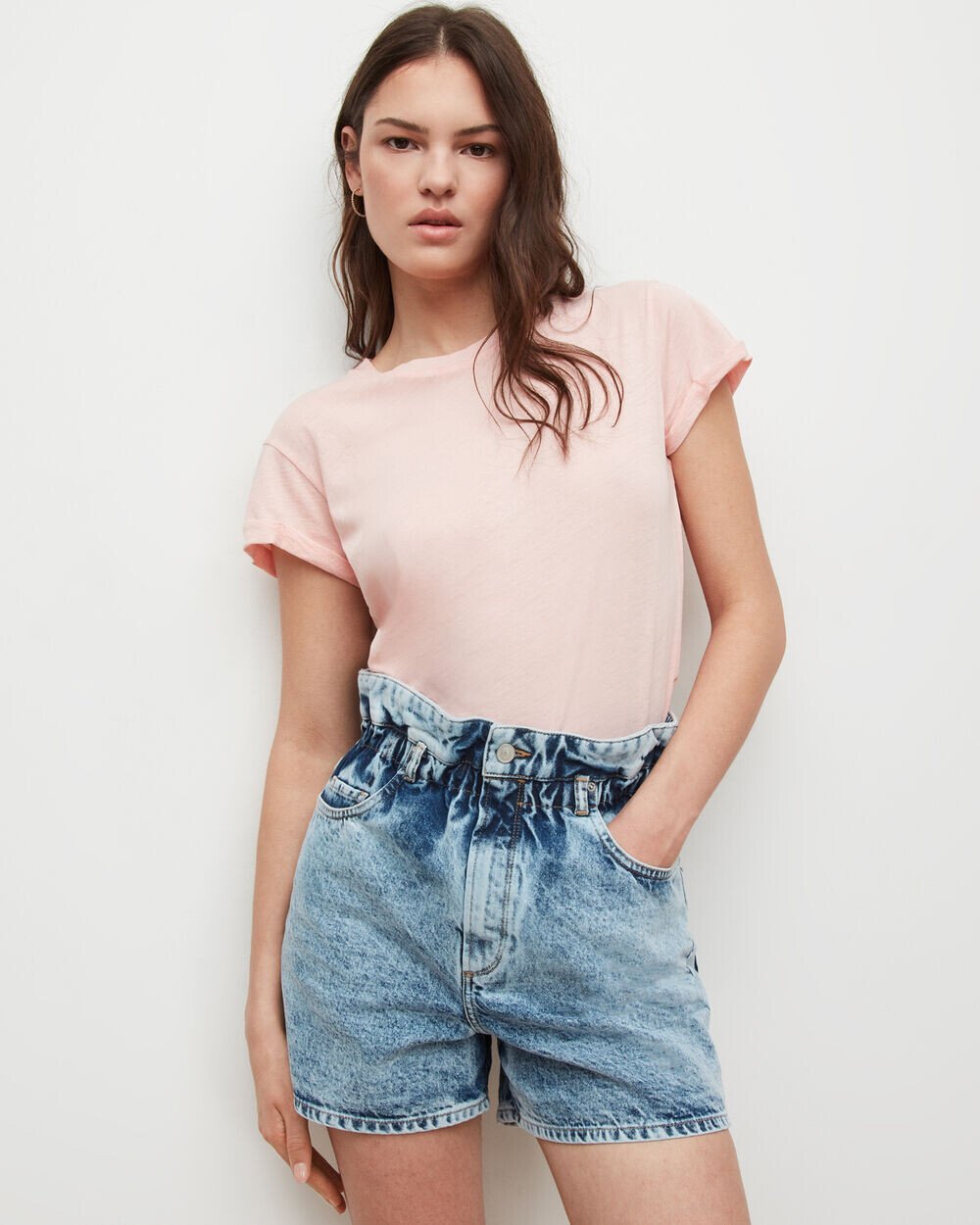 

Футболка Anna с круглым вырезом и короткими рукавами AllSaints, розовый