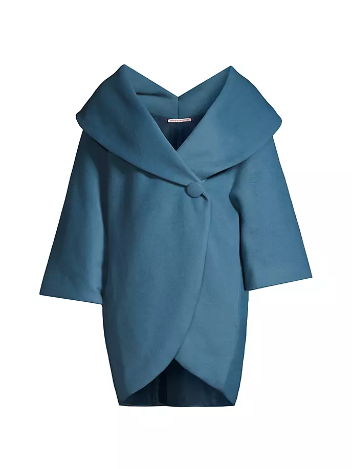 Шерстяное пальто-кокон Frances Valentine, синий