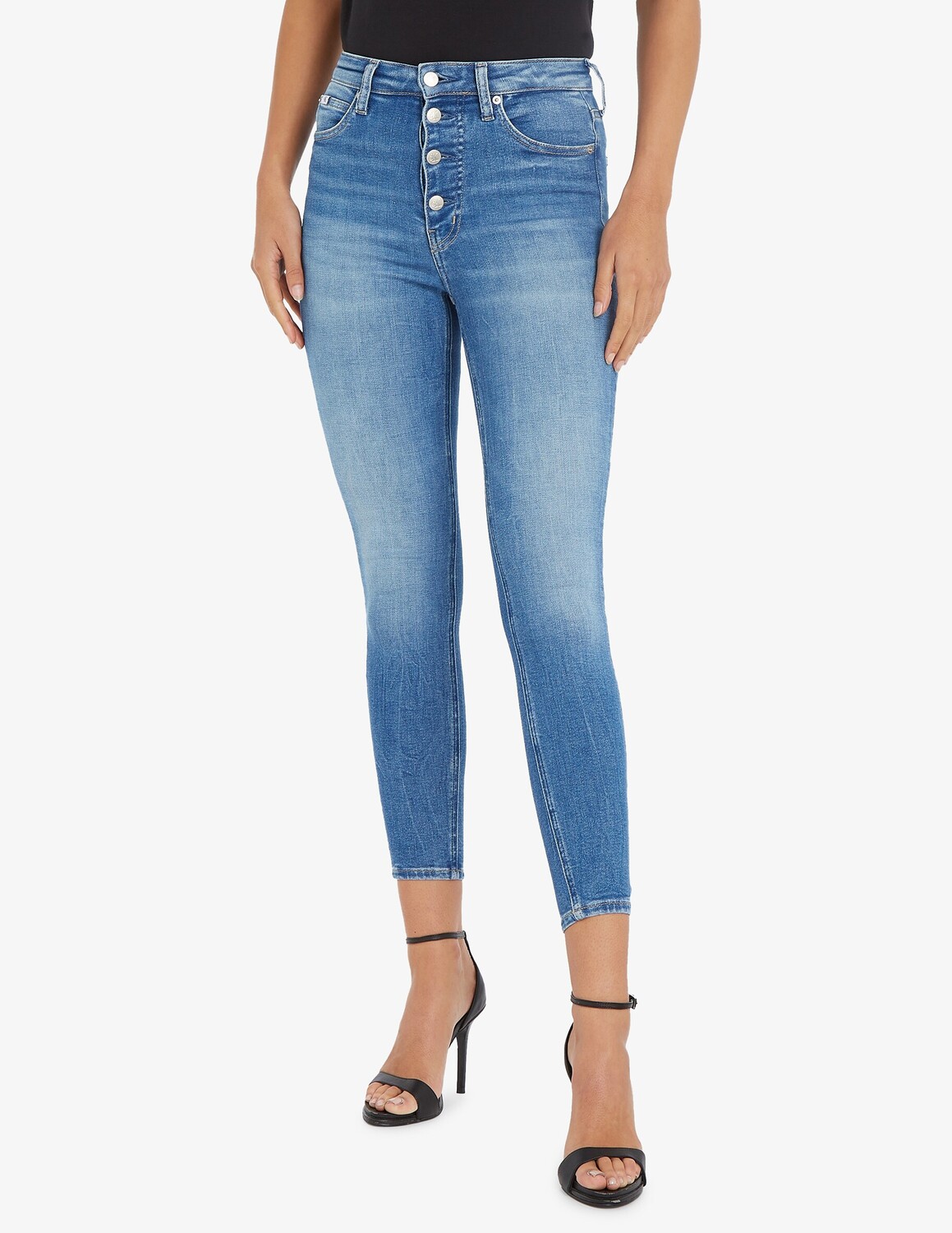 

Джинсы суперскин с высокой посадкой Calvin Klein Jeans, синий